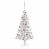vidaXL Arbre de Noël artificiel pré-éclairé/boules argenté 120 cm PET