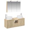 vidaXL Ensemble d'armoire de salle de bain 4 pc Ch&ecirc;ne Sonoma