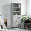 vidaXL Buffet haut Gris b&eacute;ton 69,5x34x180 cm Bois d'ing&eacute;nierie