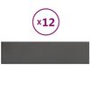 vidaXL Panneaux muraux 12 pcs Gris 60x15 cm Similicuir 1,08 m&sup2;