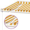 vidaXL Auvent automatique capteur de vent LED 450x350cm Jaune et blanc