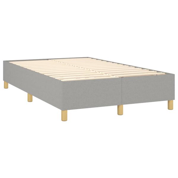 vidaXL Sommier &agrave; lattes de lit avec matelas Gris clair 120x200cm Tissu