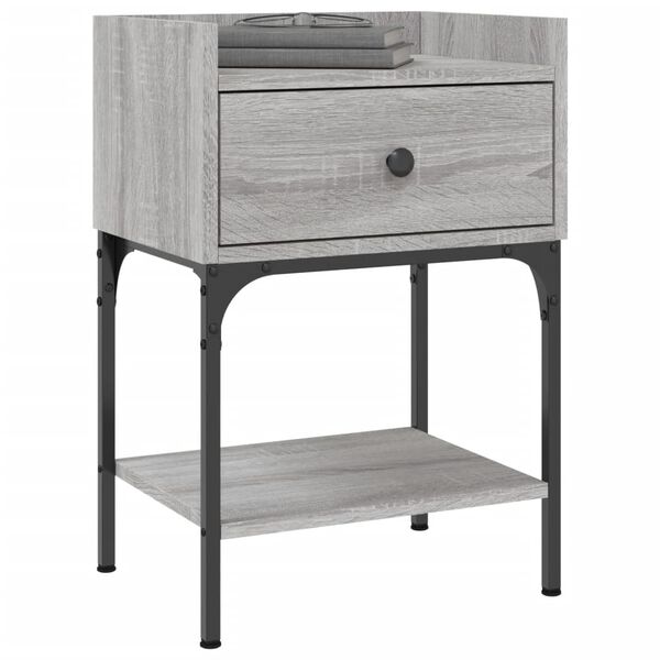 vidaXL Table de chevet sonoma gris 40,5x31x60 cm bois d'ing&eacute;nierie