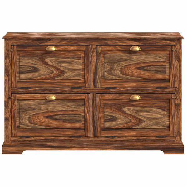 vidaXL Armoire &agrave; chaussures 140 x 35 x 90 cm Bois massif de Sesham