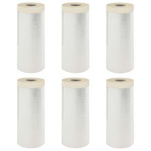vidaXL Drap d'aspiration avec ruban adh&eacute;sif 6 pc Transparent HDPE