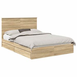 vidaXL Lit de Rangement Ch&ecirc;ne Sonoma 135 x 190 cm Bois d'ing&eacute;nierie