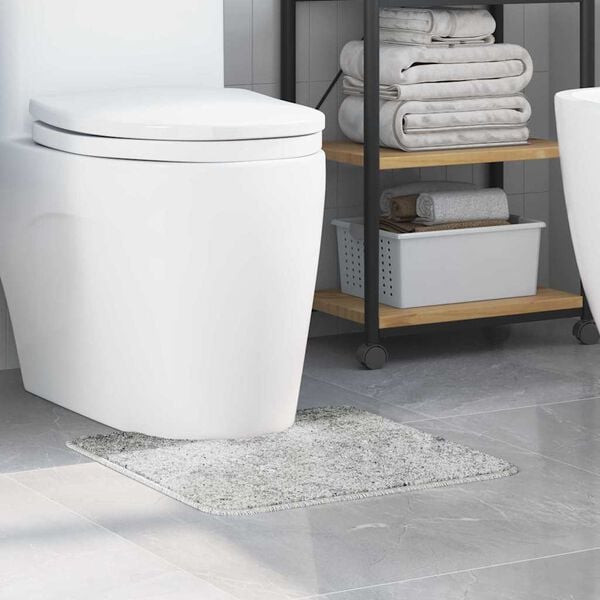 vidaXL Tapis de bain antidérapant avec découpe pour toilette Gris