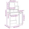 vidaXL Coiffeuse avec miroir vieux bois 86,5x35x136 cm