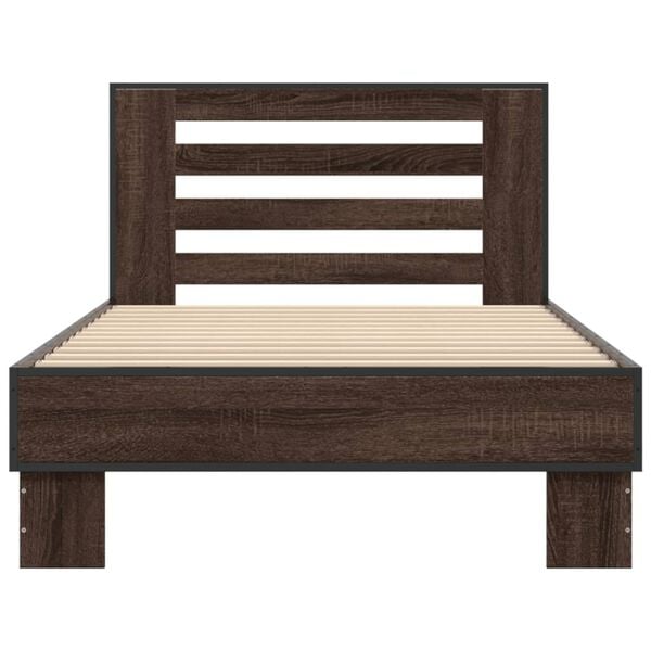 vidaXL Cadre de lit sans matelas ch&ecirc;ne marron 90x190 cm