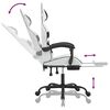 vidaXL Chaise de jeu pivotante et repose-pied Blanc et noir Similicuir