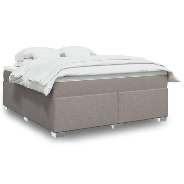 vidaXL Sommier &agrave; lattes de lit avec matelas Taupe 180x200 cm Tissu
