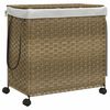 vidaXL Panier &agrave; linge avec roulettes 60x35x60,5 cm r&eacute;sine tress&eacute;e