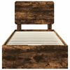 vidaXL Cadre de lit avec tiroir Ch&ecirc;ne fum&eacute; 75 x 190 cm Bois Ing&eacute;nierie