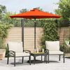vidaXL Parasol de jardin LED et m&acirc;t en acier terre cuite 225x225x212cm