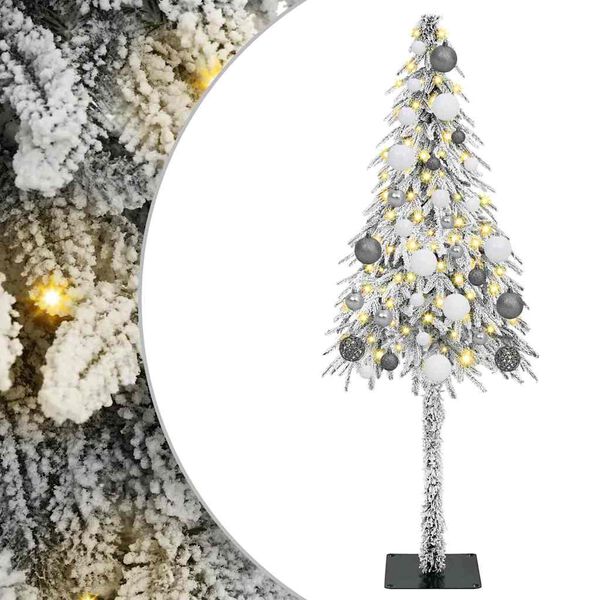 vidaXL Sapin de No&euml;l avec 150 LED Blanc 150 cm PE et Acier
