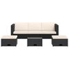 vidaXL Salon de jardin 4 pcs avec coussins Résine tressée Noir