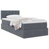 vidaXL Lit de Rangement avec matelas Gris fonc&eacute; 90 x 190 cm Velours