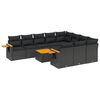 vidaXL Salon de jardin 11 pcs avec coussins noir r&eacute;sine tress&eacute;e