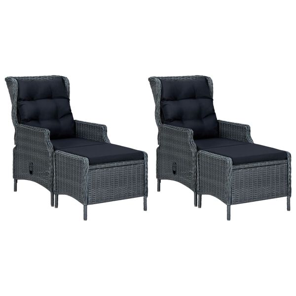 vidaXL Ensemble &agrave; manger de jardin 5 pcs Gris fonc&eacute;