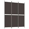 vidaXL Cloison de s&eacute;paration 3 panneaux Marron 150x180 cm Tissu