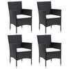 vidaXL Chaises &agrave; manger de jardin lot de 4 R&eacute;sine tress&eacute;e Noir