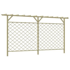 vidaXL Cl&ocirc;ture &agrave; lattes de jardin avec pergola Bois
