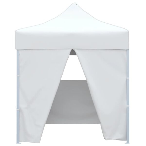 vidaXL Tente de r&eacute;ception pliable avec 4 parois 2x2 m Acier Blanc