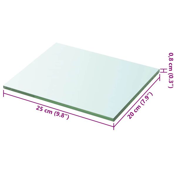 vidaXL Panneaux d'étagère 2 pcs Verre Transparent 20 x 25 cm