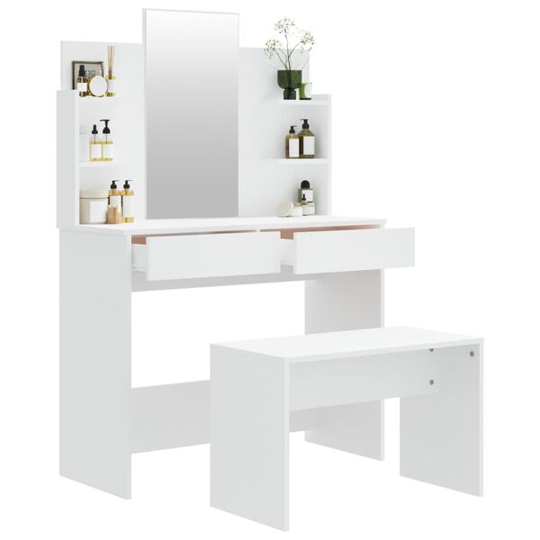 vidaXL Ensemble de coiffeuse Blanc 96x40x142 cm