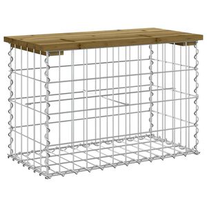 vidaXL Banc de jardin design gabion 63x31,5x42 cm bois de pin impr&eacute;gn&eacute;