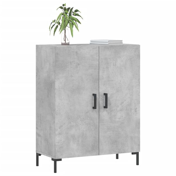 vidaXL Buffet gris b&eacute;ton 69,5x34x90 cm bois d'ing&eacute;nierie