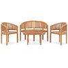 vidaXL Salon de jardin 4 pcs en forme de banane Bois de teck solide