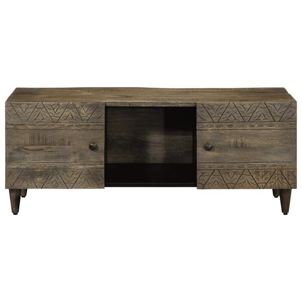vidaXL Table basse gris clair 100x54x40 cm bois massif de manguier