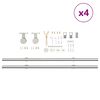 vidaXL Kit fixation porte coulissante 400 cm Acier inoxydable Argenté