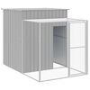 vidaXL Poulailler avec cour gris clair 165x251x181 cm acier galvanis&eacute;