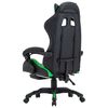 vidaXL Fauteuil de jeux vidéo avec repose-pied Vert et noir Similicuir