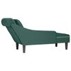 vidaXL Fauteuil long et coussin et accoudoir droit vert fonc&eacute; velours