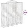 vidaXL Paniers &agrave; gabions arqu&eacute;s 11 pcs 200x50x200/220 cm Fer galvanis&eacute;