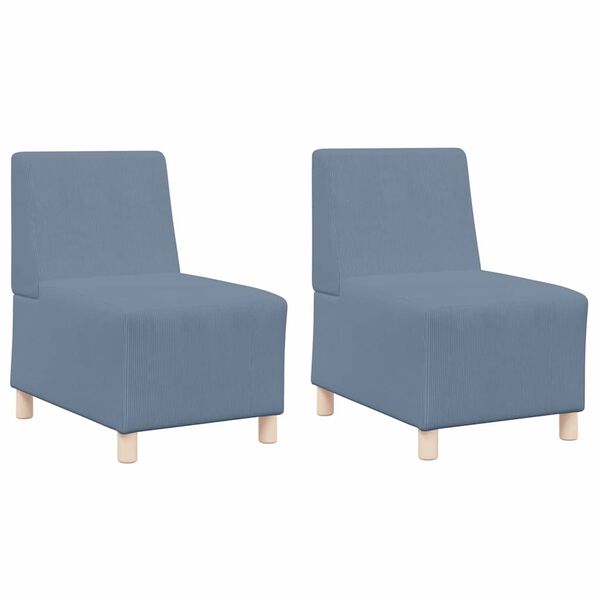 vidaXL Unit&eacute; de Sofa Modulaire Sans Accoudoirs 2 pcs Bleu