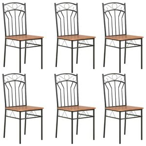 vidaXL Chaises &agrave; manger lot de 6 marron MDF