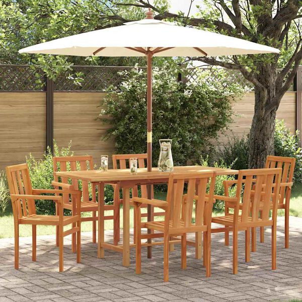 vidaXL Ensemble de salle &agrave; manger pour jardin 7 pcs Marron