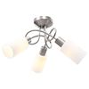 vidaXL Plafonnier avec abat-jour en verre 3 ampoules E14 Blanc C&ocirc;ne