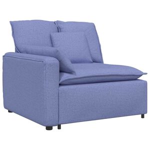 vidaXL Module d'extr&eacute;mit&eacute; d'accoudoir de canap&eacute; modulaire avec coussins bleu jean 100 cm