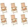 vidaXL Chaises de jardin lot de 6 et coussins anthracite Bois de teck