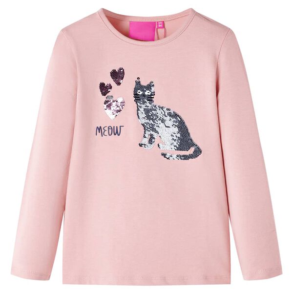 T-shirt enfants à manches longues rose clair 116