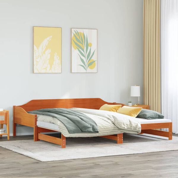 vidaXL Lit de jour et lit gigogne sans matelas 80x200 cm bois massif