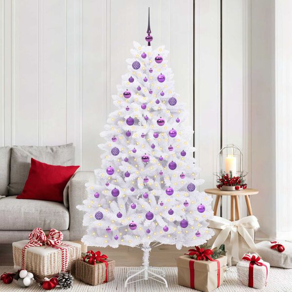 vidaXL Sapin de No&euml;l Artificiel &agrave; Branches Articul&eacute;es Blanc 180 cm