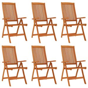 vidaXL Chaises de jardin pliables lot de 6 Bois d'eucalyptus massif