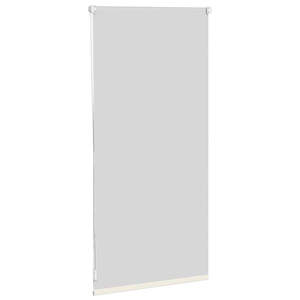 vidaXL Store enrouleur occultant 44,4 x 100 cm, largeur du tissu 40 cm, blanc cass&eacute;
