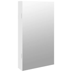 vidaXL Armoire &agrave; bijoux avec miroir et &eacute;clairage LED mural blanc